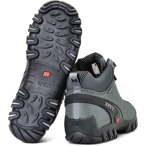 〽️Men\'s Grey Xpety Terra Mid Waterproof Rubber Sole Hiking Boots main image 6